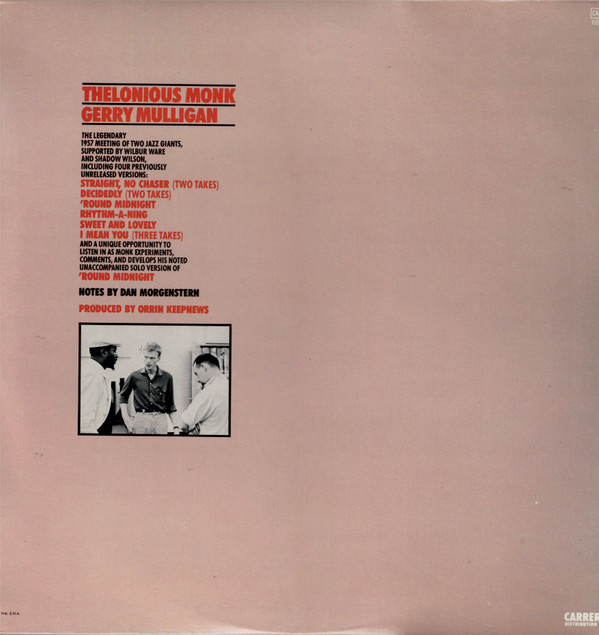 Thelonious Monk / Gerry Mulligan - 'Round Midnight | Milestone (68 136) - 3
