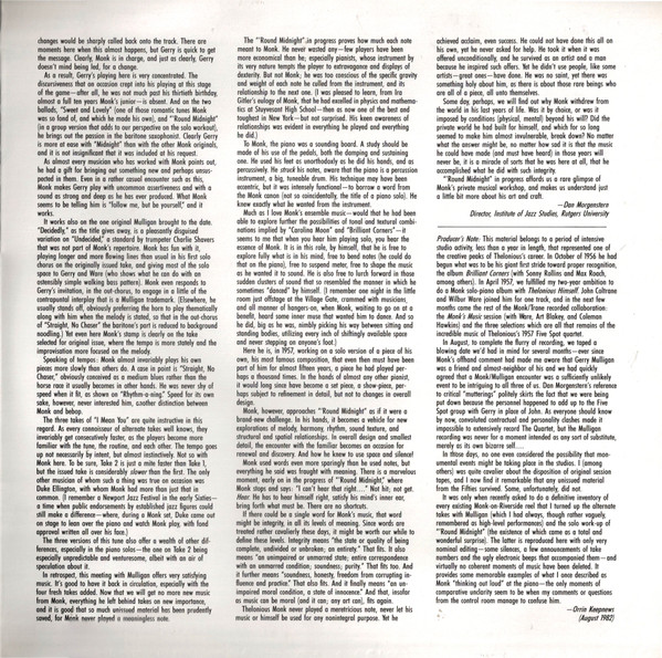 Thelonious Monk / Gerry Mulligan - 'Round Midnight | Milestone (68 136) - 2