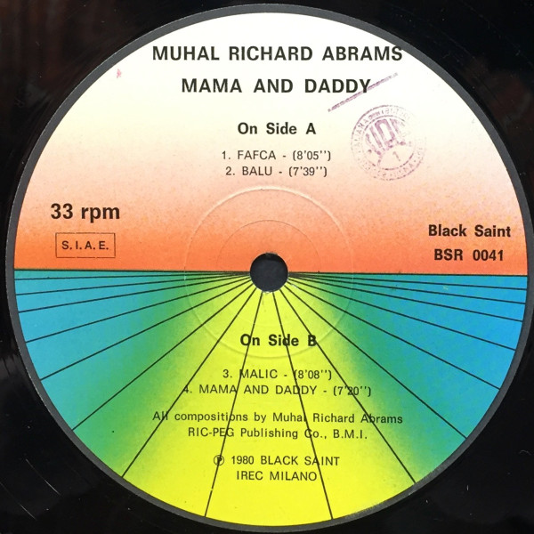 Muhal Richard Abrams - Mama And Daddy | Black Saint (BSR 0041) - 4