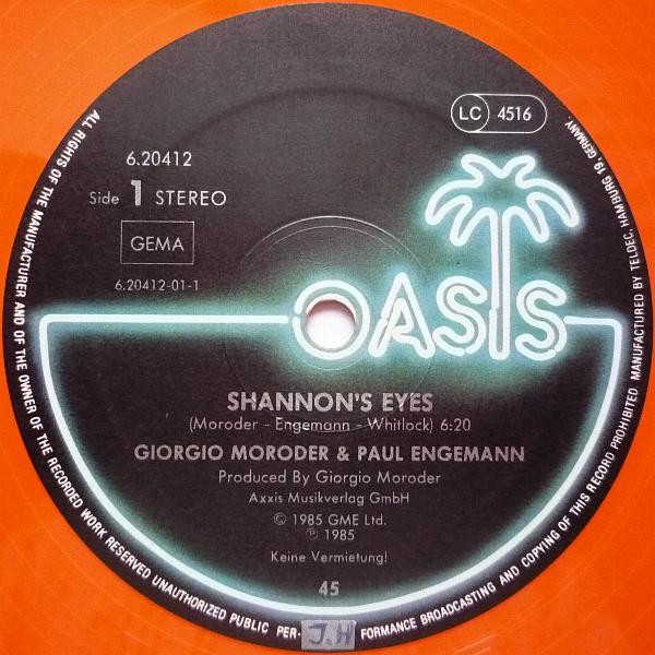 Giorgio Moroder & Paul Engemann - Shannon's Eyes | Oasis (6.20412) - 2