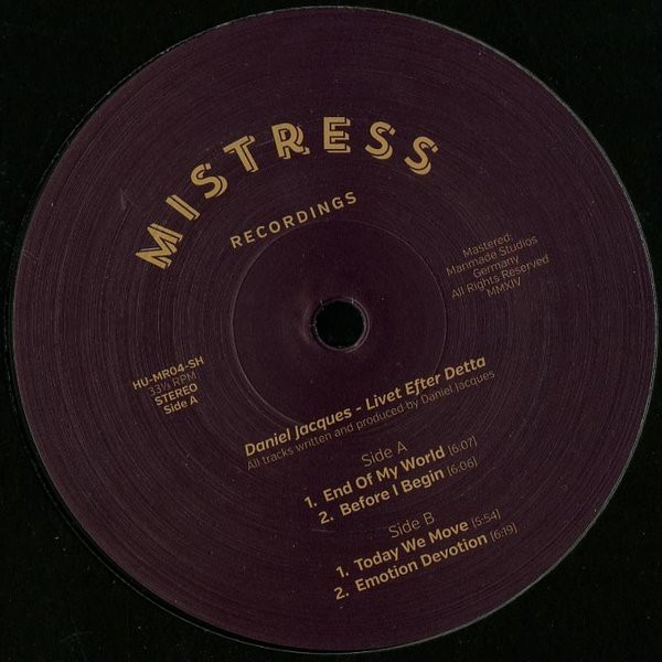 Daniel Jacques - Livet Efter Detta | Mistress Recordings (HU-MR04-SH)