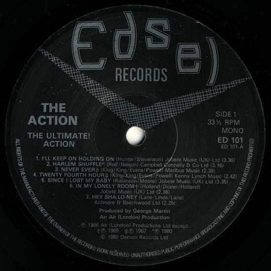 The Action - The Ultimate Action | Edsel Records (ED 101) - 3