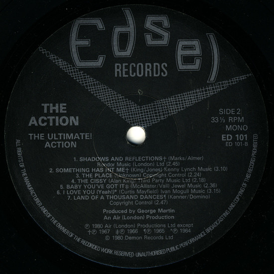 The Action - The Ultimate Action | Edsel Records (ED 101) - 4