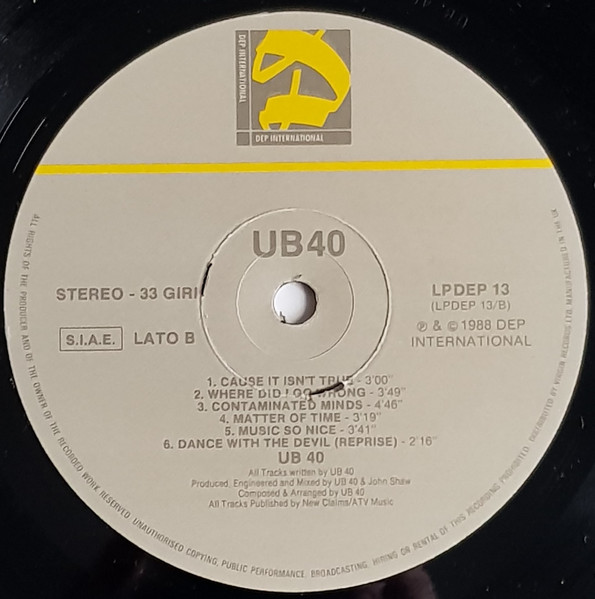 UB40 - UB40 | DEP International Studios (LPDEP 13) - 4