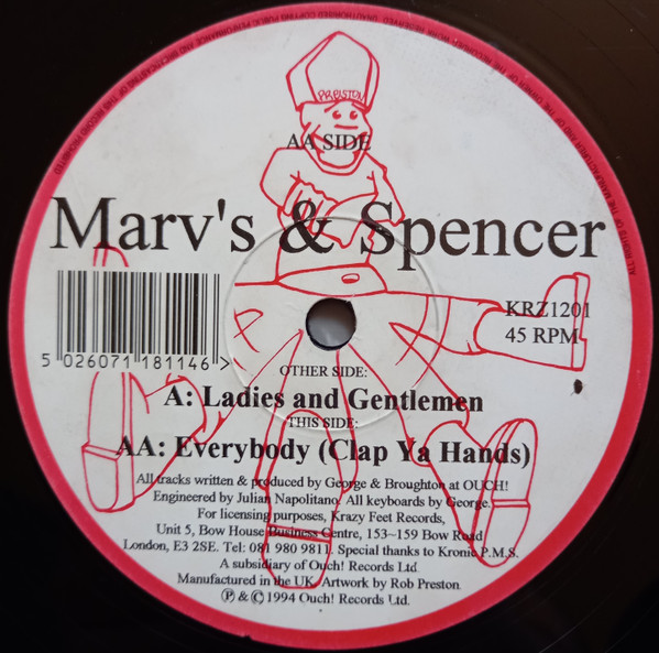 Marv's & Spencer - Ladies And Gentlemen / Everybody (Clap Ya Hands) | Krazy Feet Records (KRZ1201)