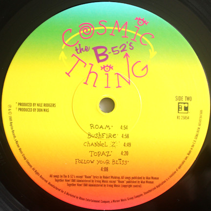 The B-52's - Cosmic Thing | Reprise Records (R1 25854) - 3