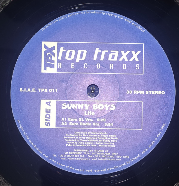 Sunny Boys - Life | Top Traxx Records (TPX 011)