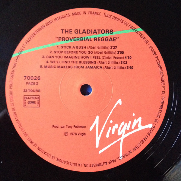 The Gladiators - Proverbial Reggae | Virgin (70026) - 4 The Gladiators - Proverbial Reggae | Virgin (70026) - 4