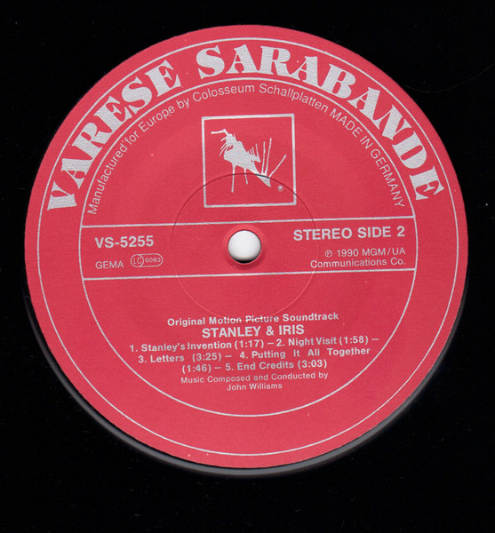 John Williams - Stanley & Iris (Original Motion Picture Soundtrack ) | Varèse Sarabande (VS-5255) - 4