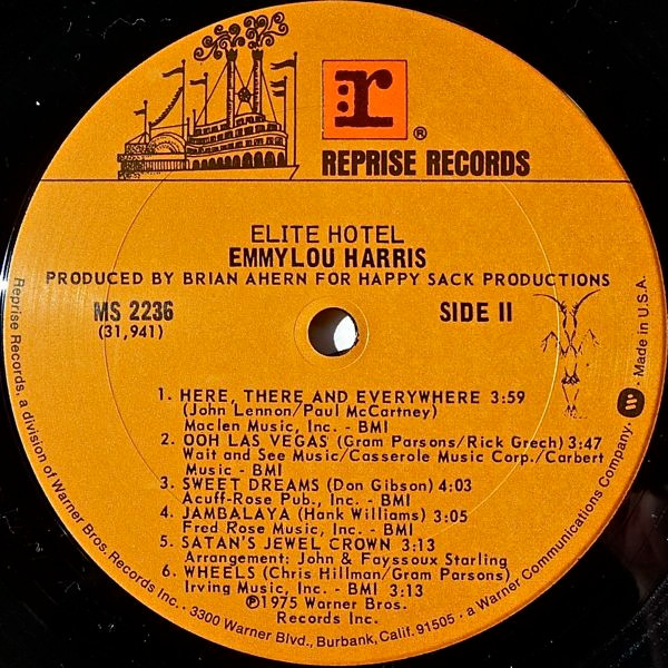 Emmylou Harris - Elite Hotel | Reprise Records (MS 2236) - 4