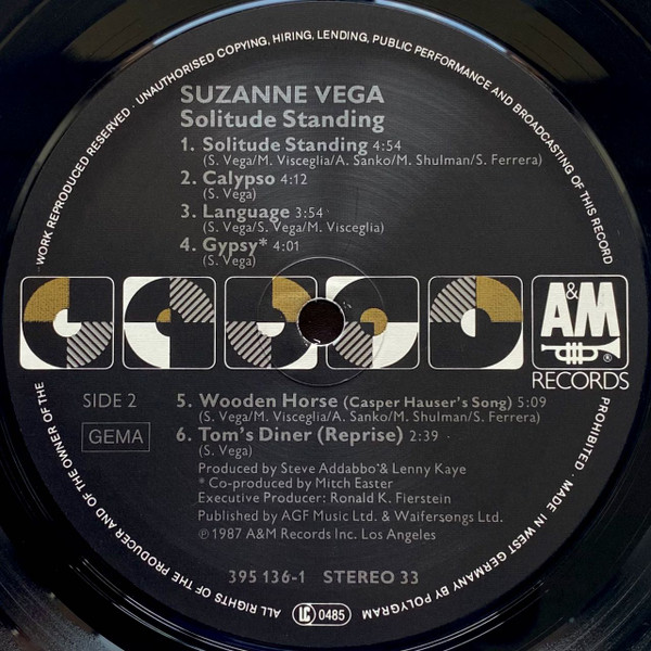 Suzanne Vega - Solitude Standing | A&M Records (395136-1) - 4