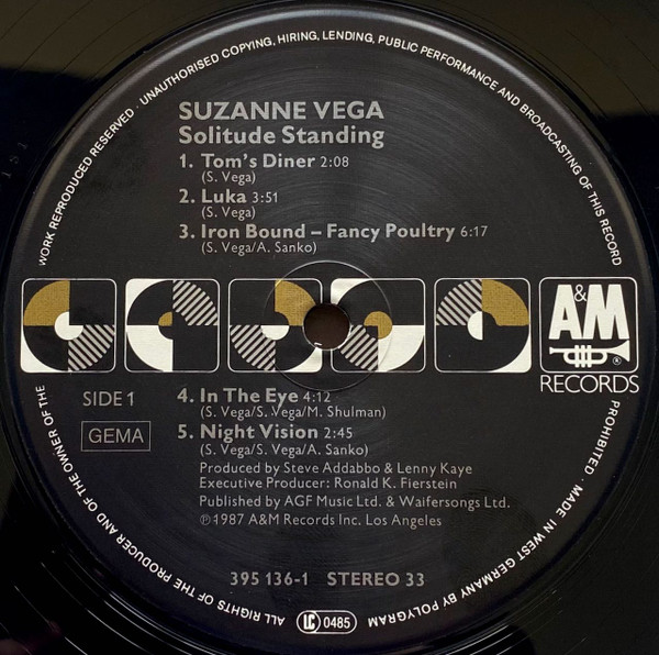 Suzanne Vega - Solitude Standing | A&M Records (395136-1) - 3