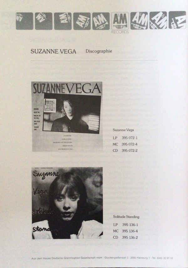 Suzanne Vega - Solitude Standing | A&M Records (395136-1) - 20