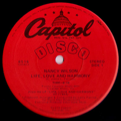 Nancy Wilson - Life, Love And Harmony / Open Your Heart And Take Me In | Capitol Records (8516)