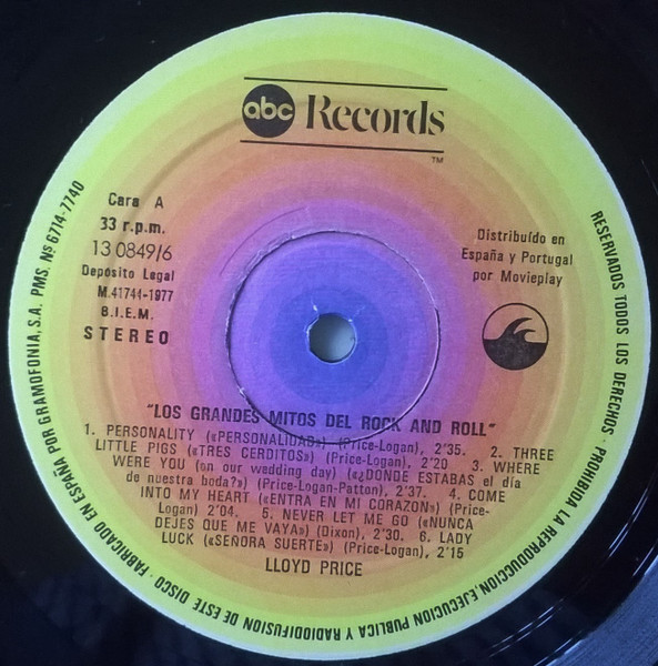 Lloyd Price - Los Grandes Mitos Del Rock And Roll | ABC Records (13.0849/6) - 3