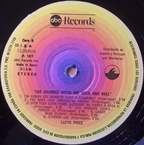 Lloyd Price - Los Grandes Mitos Del Rock And Roll | ABC Records (13.0849/6) - 4