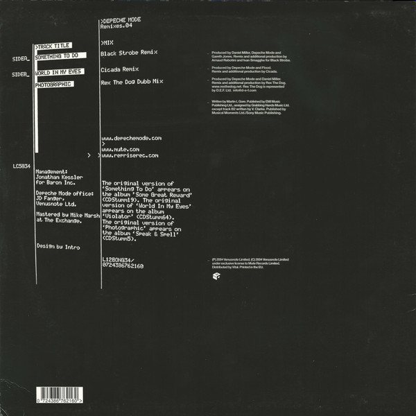 Depeche Mode - Remixes·04 | Mute (L12BONG34) - 2