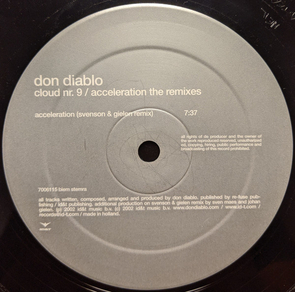 Don Diablo - Cloud Nr. 9 / Acceleration The Remixes | ID&T (7006115) - 4