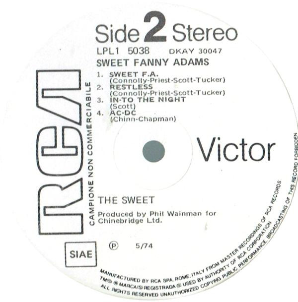 The Sweet - Sweet Fanny Adams | RCA (LPL1 5038) - 3 The Sweet - Sweet Fanny Adams | RCA (LPL1 5038) - 3