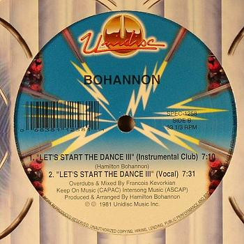 Hamilton Bohannon Featuring Dr. Perri Johnson - Let's Start II Dance Again | Unidisc (SPEC-1258) - 2