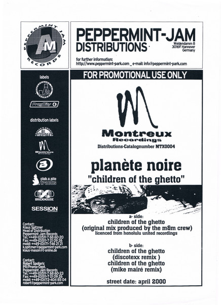 Planète Noire - Children Of The Ghetto | Montreux Recordings (MTX 004) - 2