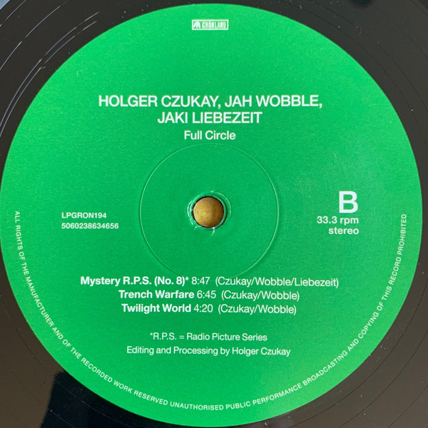 Holger Czukay , Jah Wobble , Jaki Liebezeit - Full Circle | Grönland Records (LPGRON194) - 4