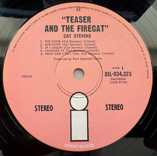 Cat Stevens - Teaser And The Firecat | Island Records (SIL-934323) - 3