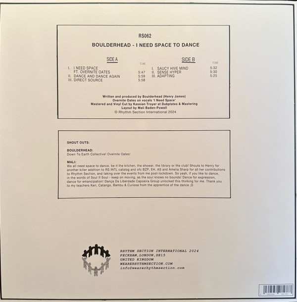 Boulderhead - I Need A Space To Dance | Rhythm Section International (RS062)