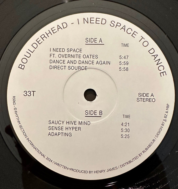 Boulderhead - I Need A Space To Dance | Rhythm Section International (RS062) - 2