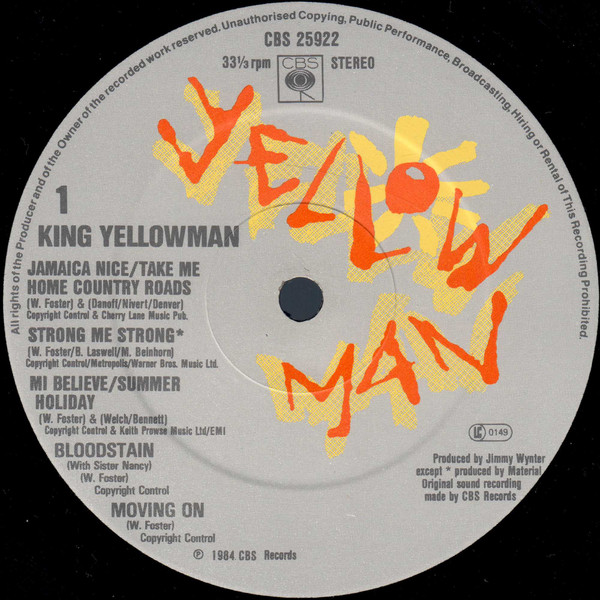Yellowman - King Yellowman | CBS (CBS 25922) - 3