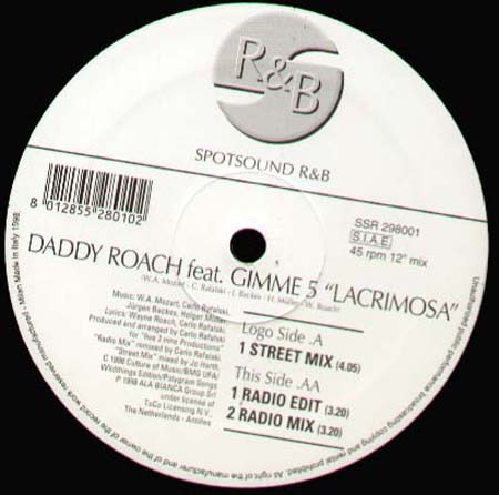 Daddy Roach Feat. Gimme 5 - Lacrimosa | Spotsound Records (SSR 298001) - main