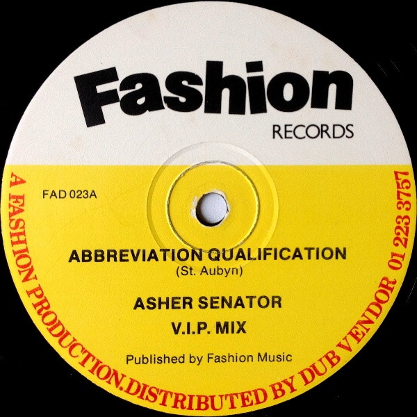 Asher Senator - Abbreviation Qualification | Fashion Records (FAD 023) - 3 Asher Senator - Abbreviation Qualification | Fashion Records (FAD 023) - 3