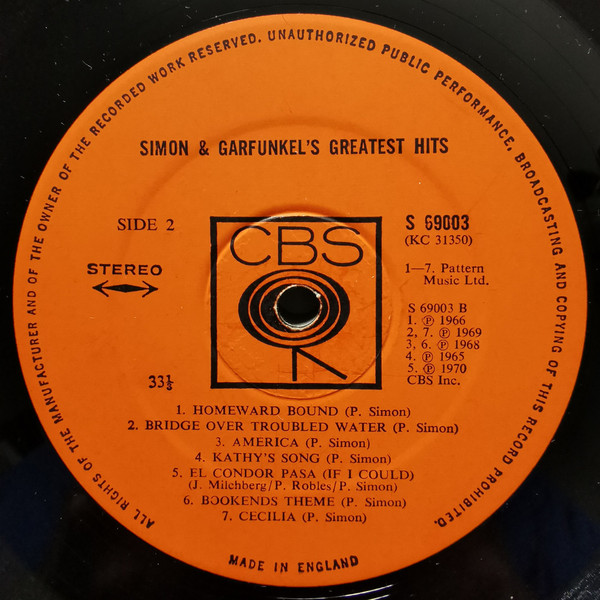 Simon & Garfunkel - Simon And Garfunkel's Greatest Hits | CBS (S 69003) - 4