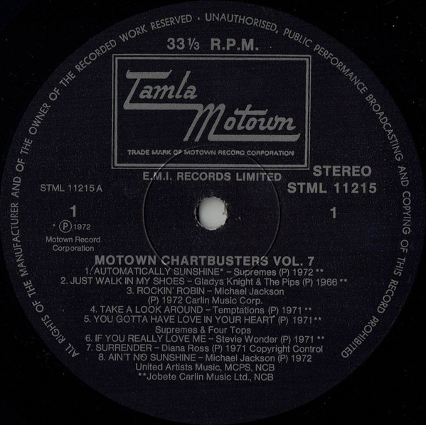 Various - Motown Chartbusters Volume 7 | Tamla Motown (STML 11215) - 3