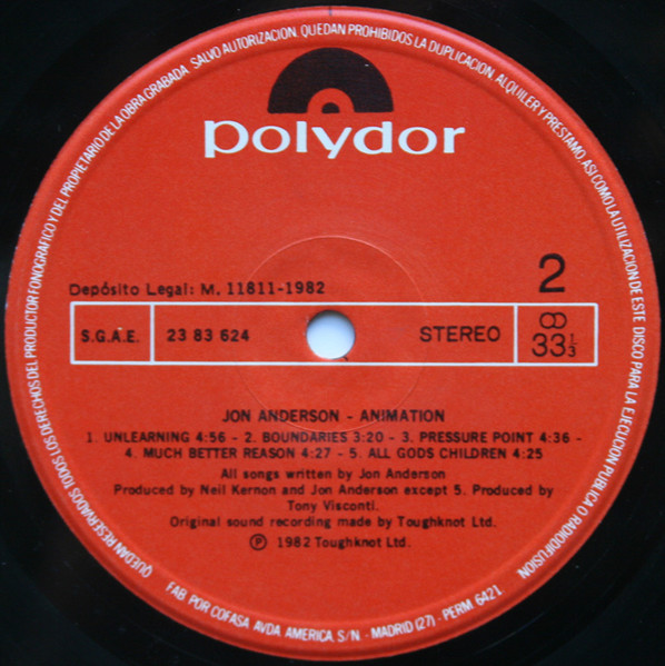Jon Anderson - Animation | Polydor (23 83 624) - 4