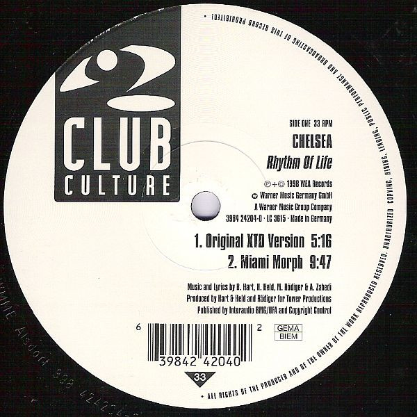 Chelsea - Rhythm Of Life | Club Culture (3984 24204-0) Chelsea - Rhythm Of Life | Club Culture (3984 24204-0)
