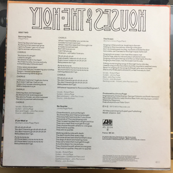 Led Zeppelin - Houses Of The Holy | Atlantic (K 50 014) - 4 Led Zeppelin - Houses Of The Holy | Atlantic (K 50 014) - 4