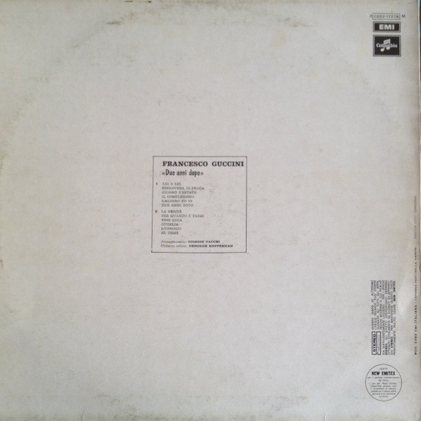 Francesco Guccini - Due Anni Dopo | Columbia (3 C052-17278 M) - 2