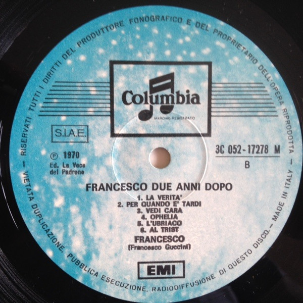 Francesco Guccini - Due Anni Dopo | Columbia (3 C052-17278 M) - 4