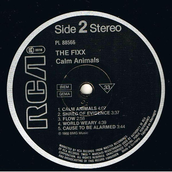 The Fixx - Calm Animals | RCA (PL88566) - 2 The Fixx - Calm Animals | RCA (PL88566) - 2