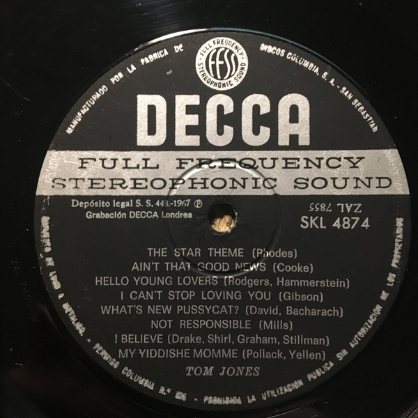 Tom Jones - Tom Jones Live! At The Talk Of The Town | Decca (SKL 4874) - 2