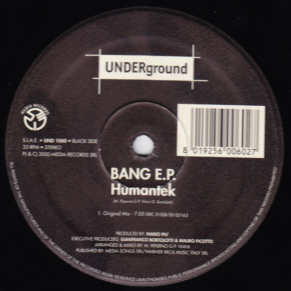 Bang EP - Humantek / Wax | Underground (UND 1060) - 3