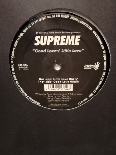 Supreme , DJ Oliver & Anne Marie Leclaire - Little Love | Kidesol Records (KDS 046) - 3