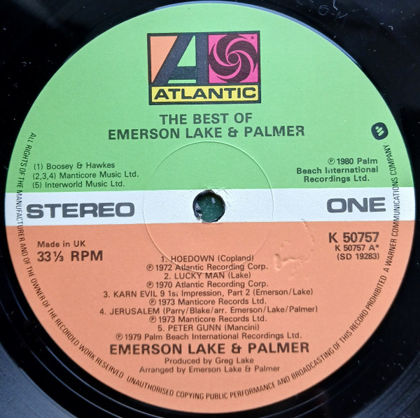 Emerson, Lake & Palmer - The Best Of Emerson Lake & Palmer | Atlantic (K 50757) - 3 Emerson, Lake & Palmer - The Best Of Emerson Lake & Palmer | Atlantic (K 50757) - 3