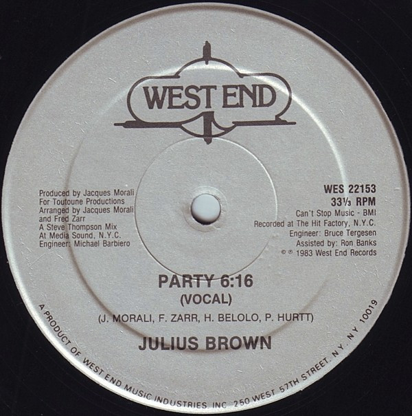 Julius Brown - Party | West End Records (WES 22153)