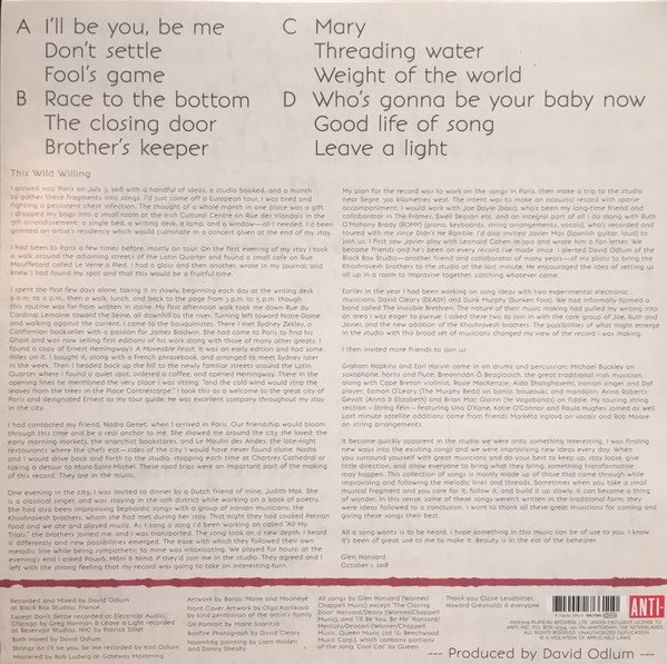 Glen Hansard - This Wild Willing | Anti- (7661-1LP) - 2