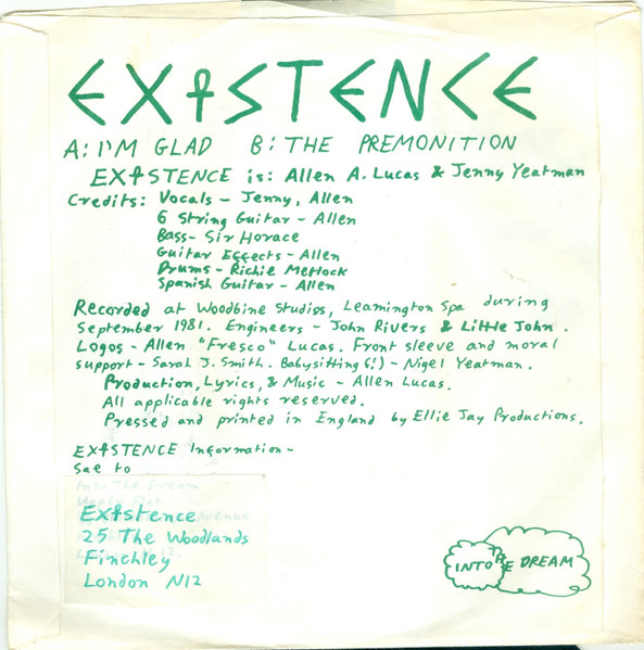 Existence - I'm Glad / The Premonition | Into The Dream (none) - 2