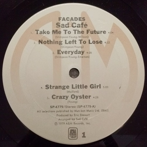 Sad Café - Facades | A&M Records (SP-4779) - 4