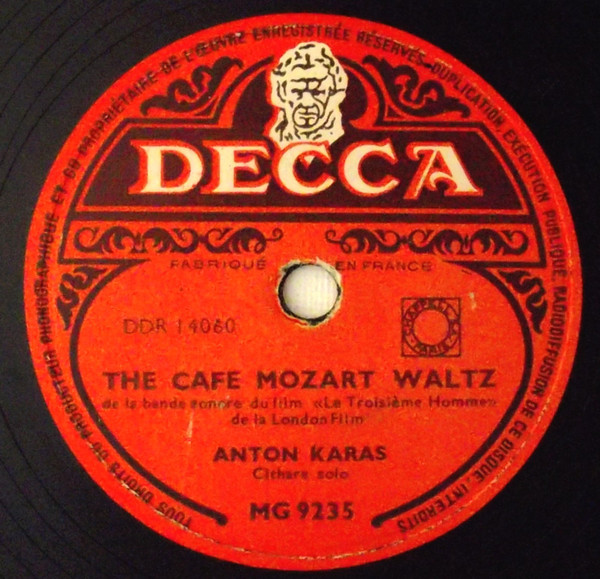 Anton Karas - The «Harry Lime» Theme / The Cafe Mozart Waltz | Decca (MG 9235) - 2