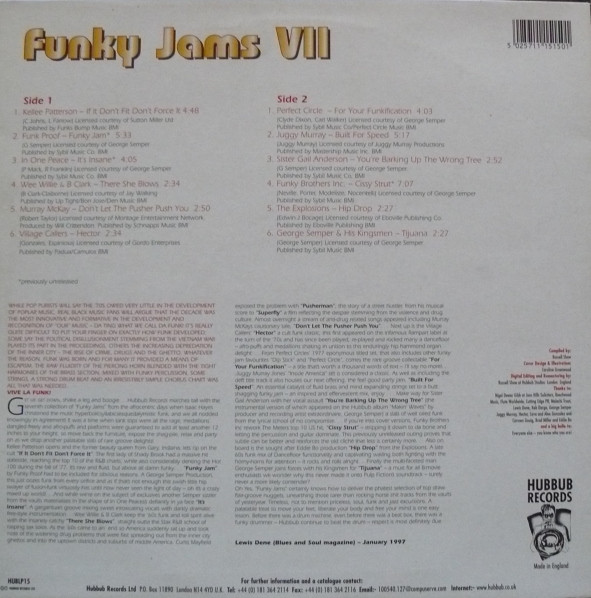 Various - Funky Jams VII | Hubbub Records (HUBLP15) - 2